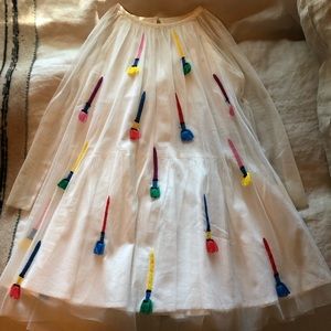 Stella McCartney White Tulle Paintbrush Dress 6 Yrs